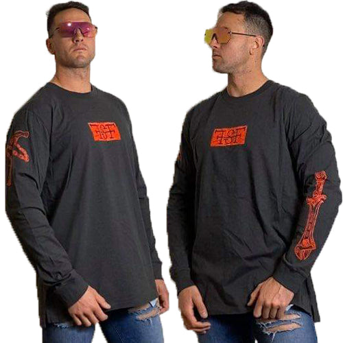Cross-threads Long Sleeve Tee - Red