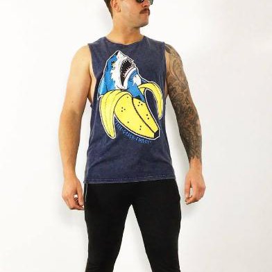 Sharknana Muscle Acid Blue Tee