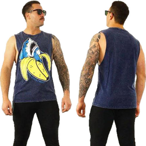Sharknana Muscle Acid Blue Tee