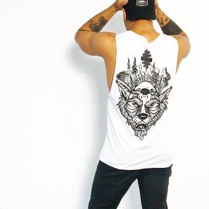 She-Wolf Muscle Tee White